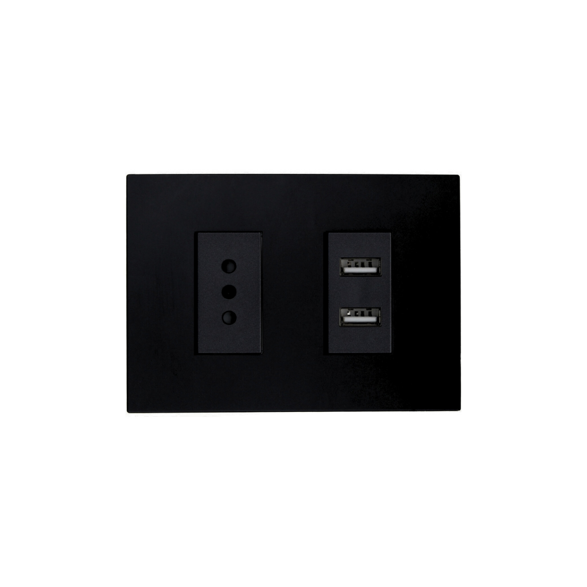 Enchufe Tomacorriente Simple 10a 250v + Toma USB Tipo A Stanford Sec Negro-0