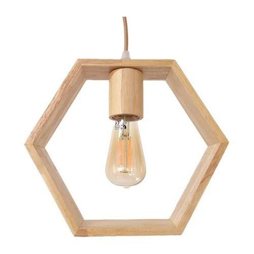 Lampara Decorativa Retro Colgante Vintage Soquete E27 Madera-5
