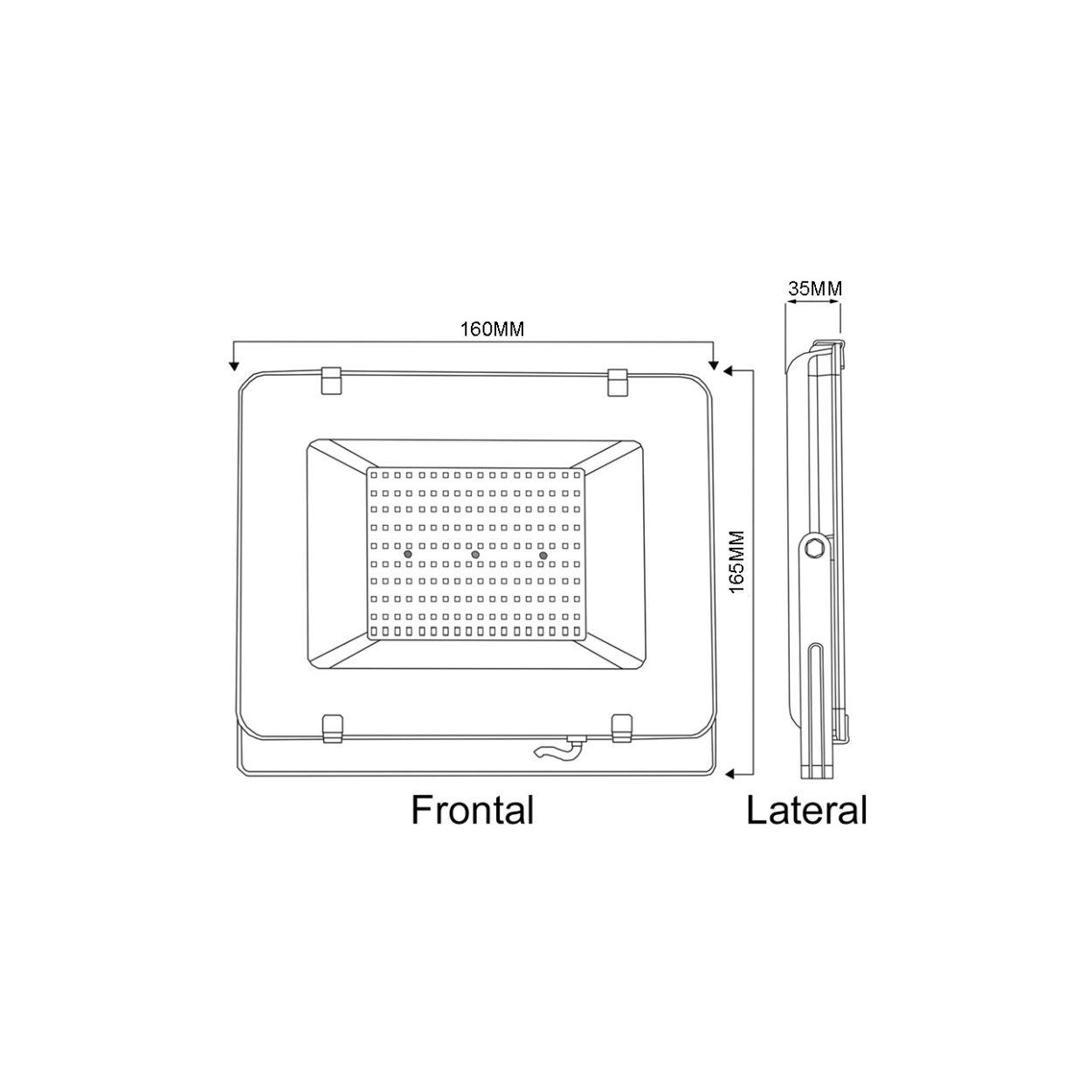 Foco Proyector De Area Led 50w Seguridad Exterior Sec Ip65-3