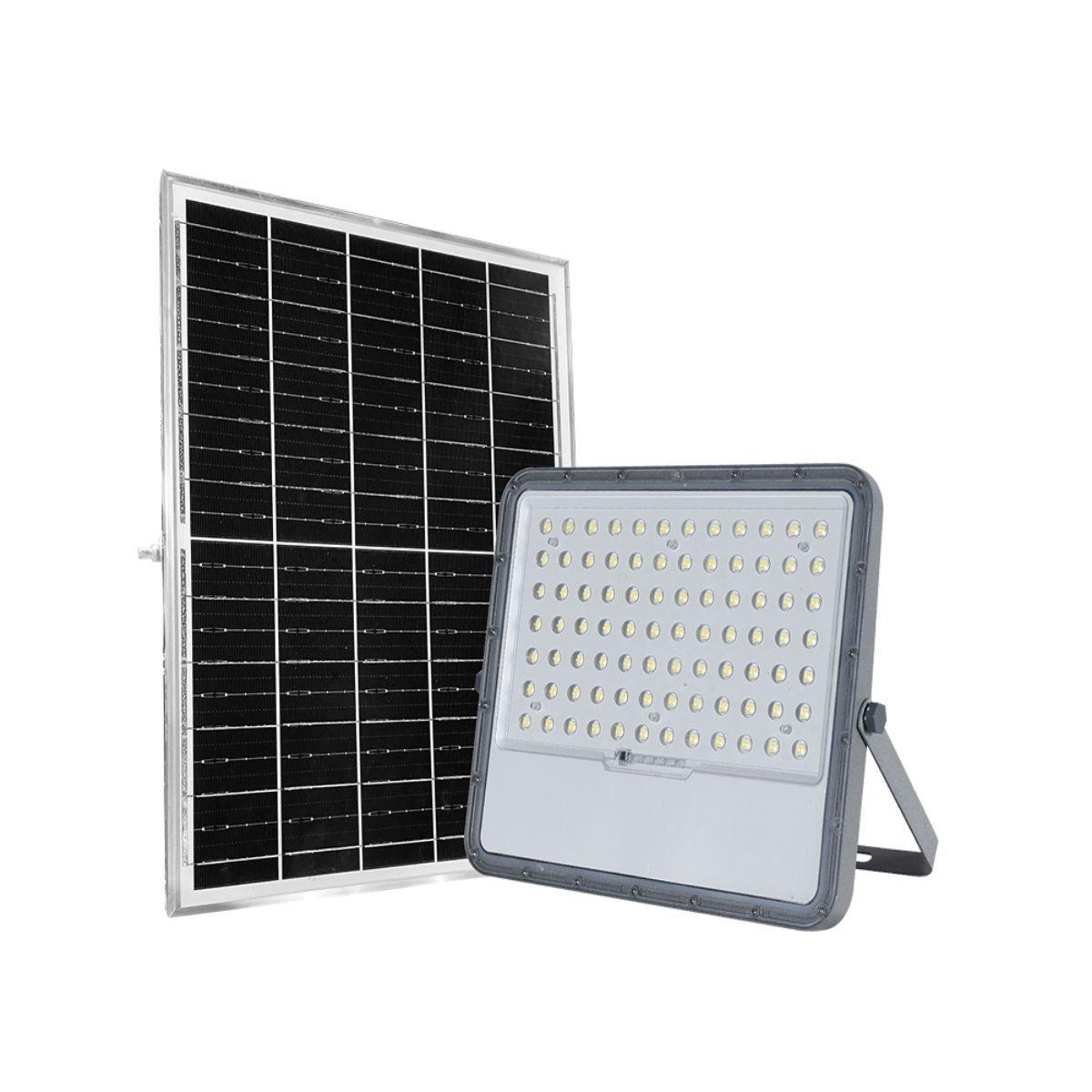 FOCO PROYECTOR LED CON PANEL SOLAR 2100LM LUZ FRIA + CONTROL-0