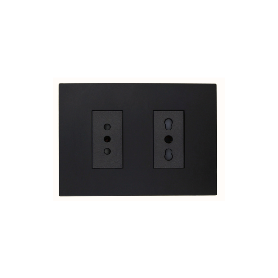 Enchufe Tomacorriente Simple 10a + Bipaso 10/16a 250v Stanford Grafito-0