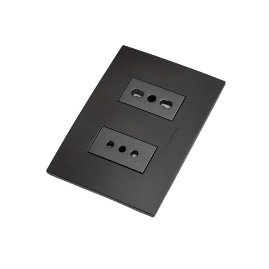 Enchufe Tomacorriente Simple 10a + Bipaso 10/16a 250v Stanford Grafito-1