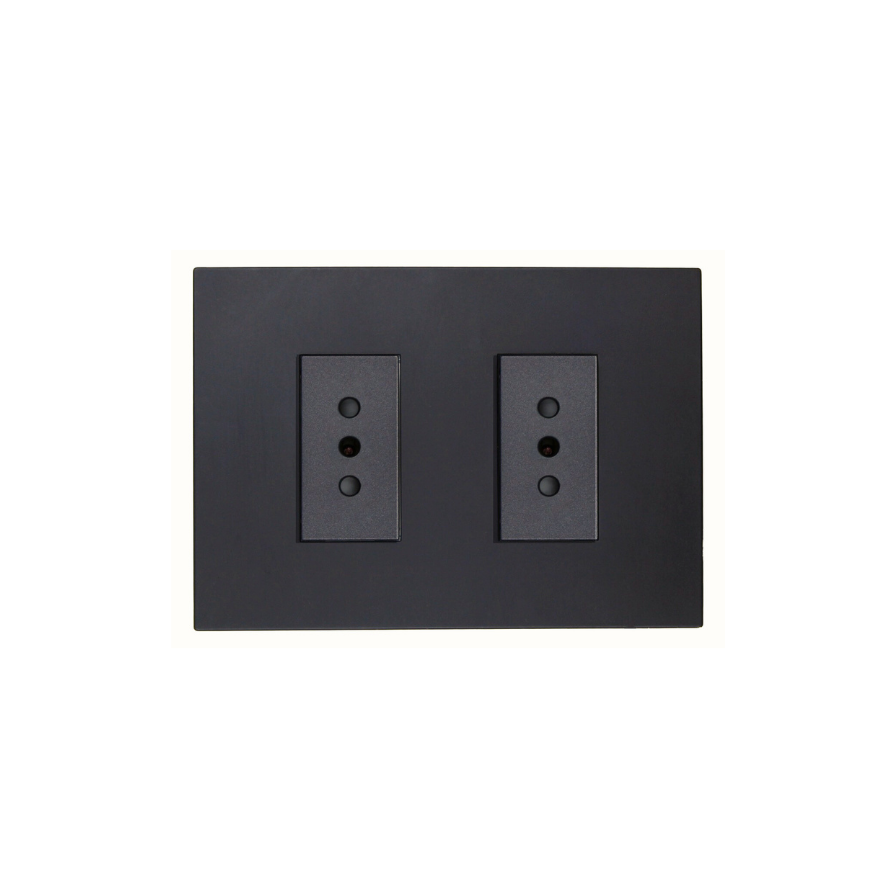 Enchufe Tomacorriente Doble 10a 250v Certificado Sec Stanford Grafito-0