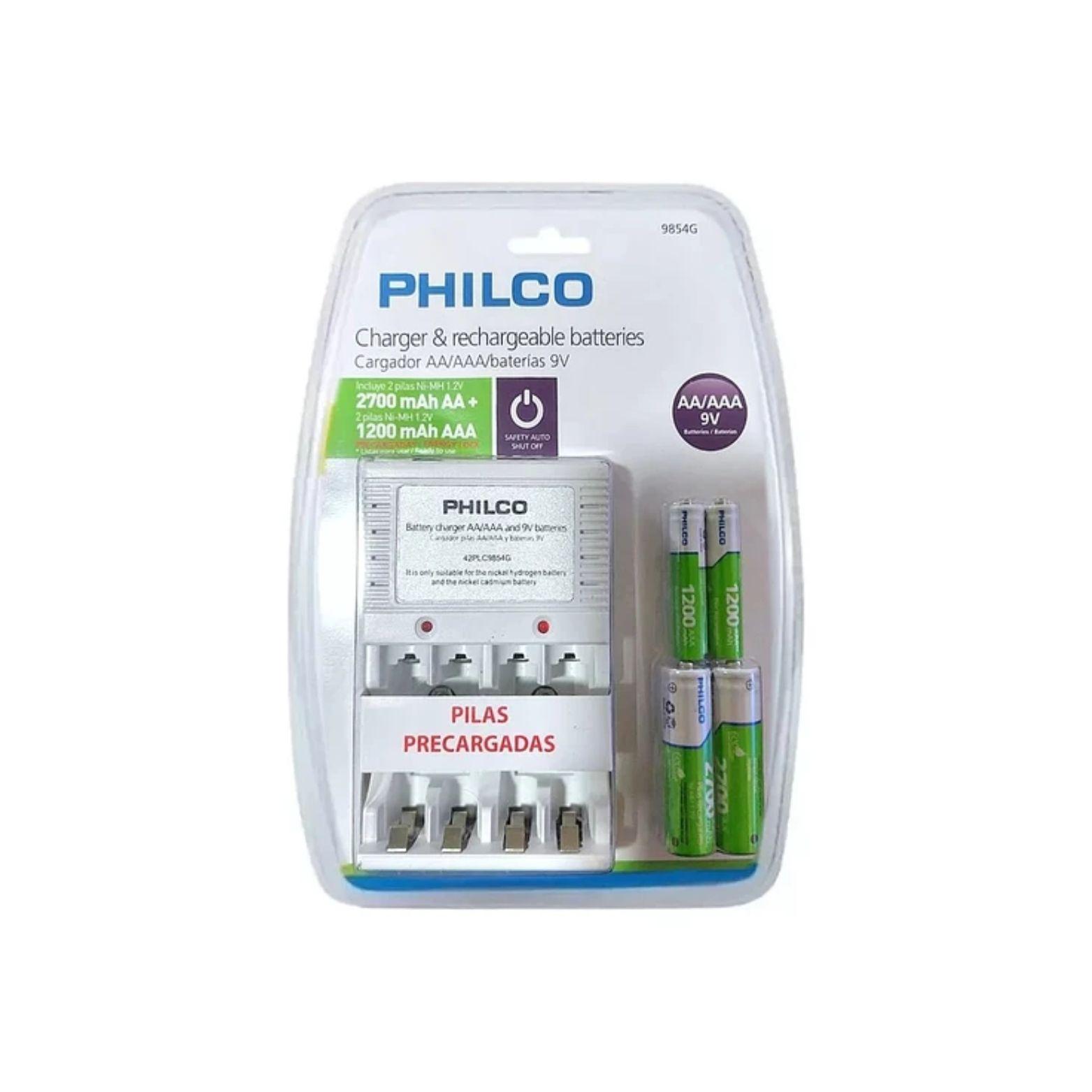 Cargador De Muro Para Aa/aaa/9v Con 2 Pilas Recargables-0