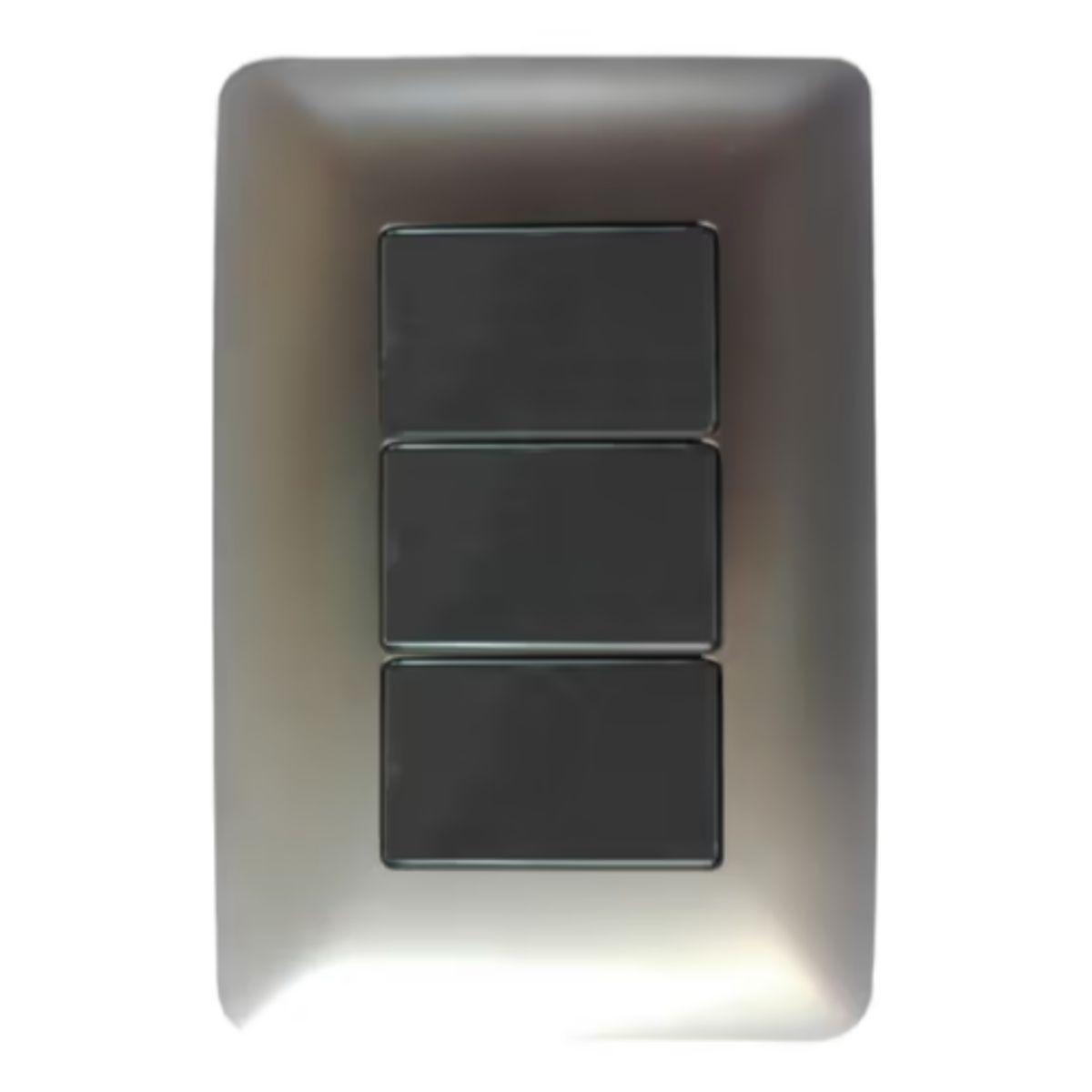 Interruptor Triple Café 220v Certificado Encendido Apagado-0