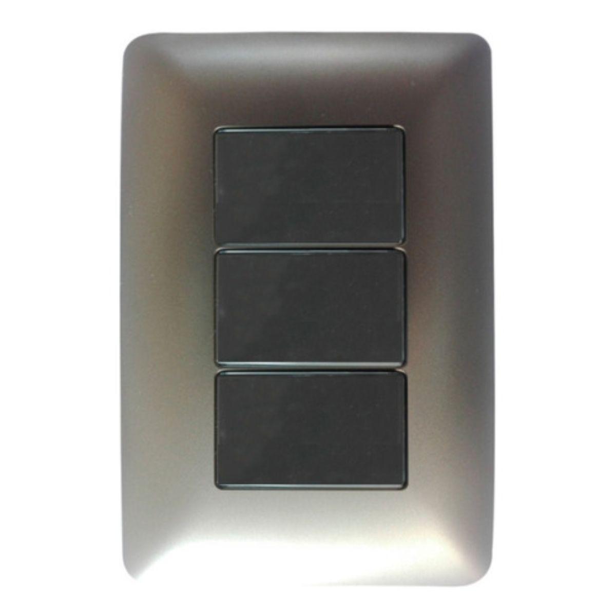 Interruptor Triple Café 220v Certificado Encendido Apagado-1