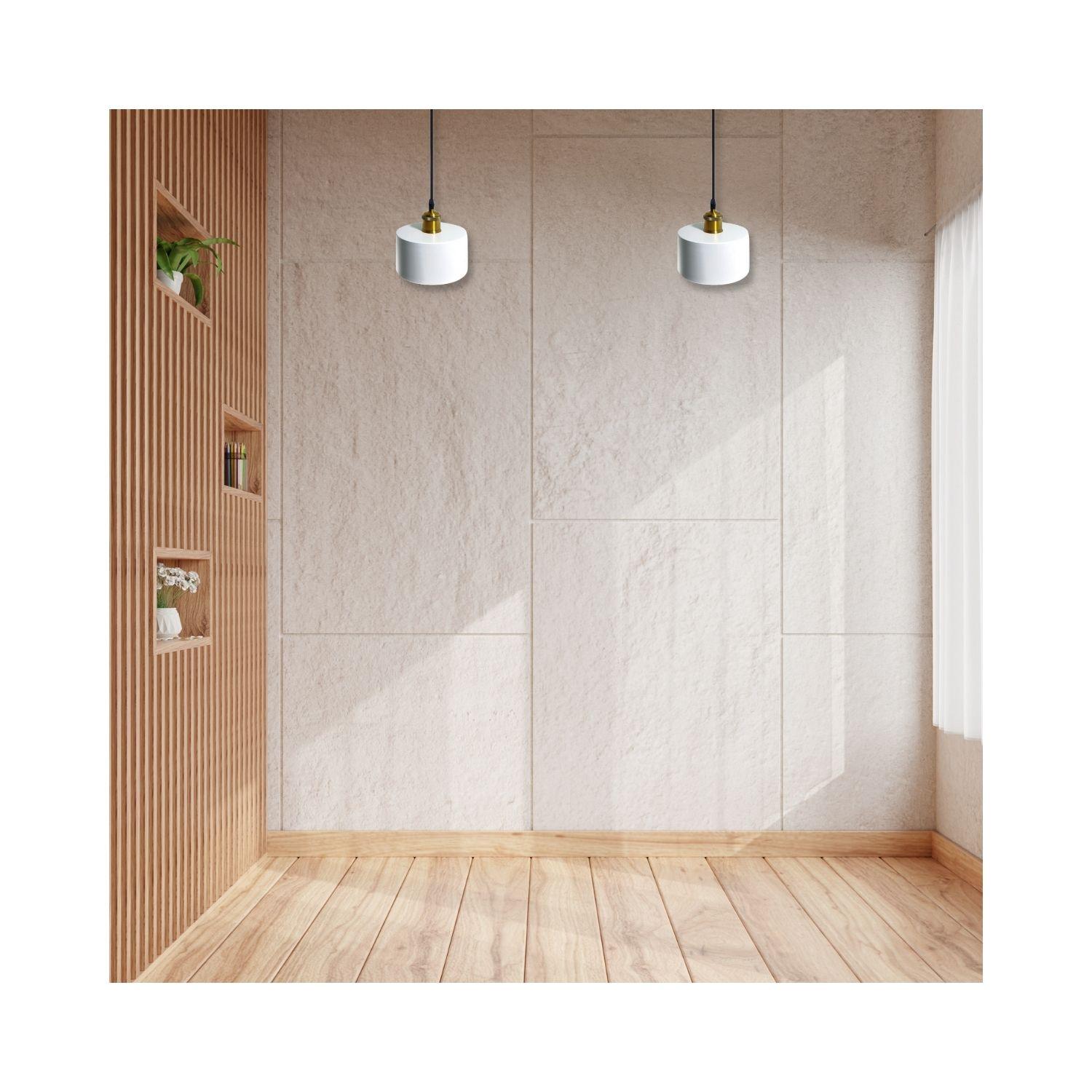 PACK 2 LAMPARA TECHO CANOPE BLANCA PORTA AMPOLLETA  MORAVA-3