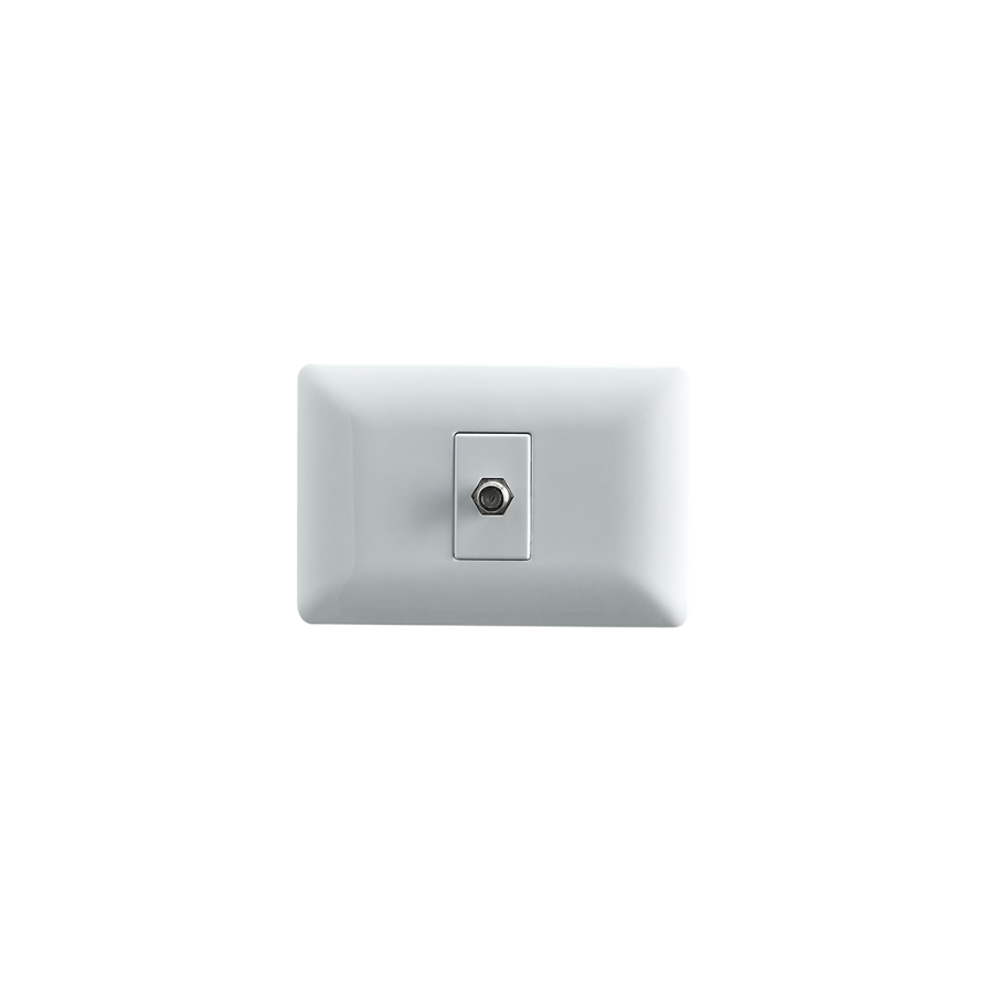 Toma Coaxial Rg6 Tv Video Armado Hembra Embutido Stanford Blanco-0