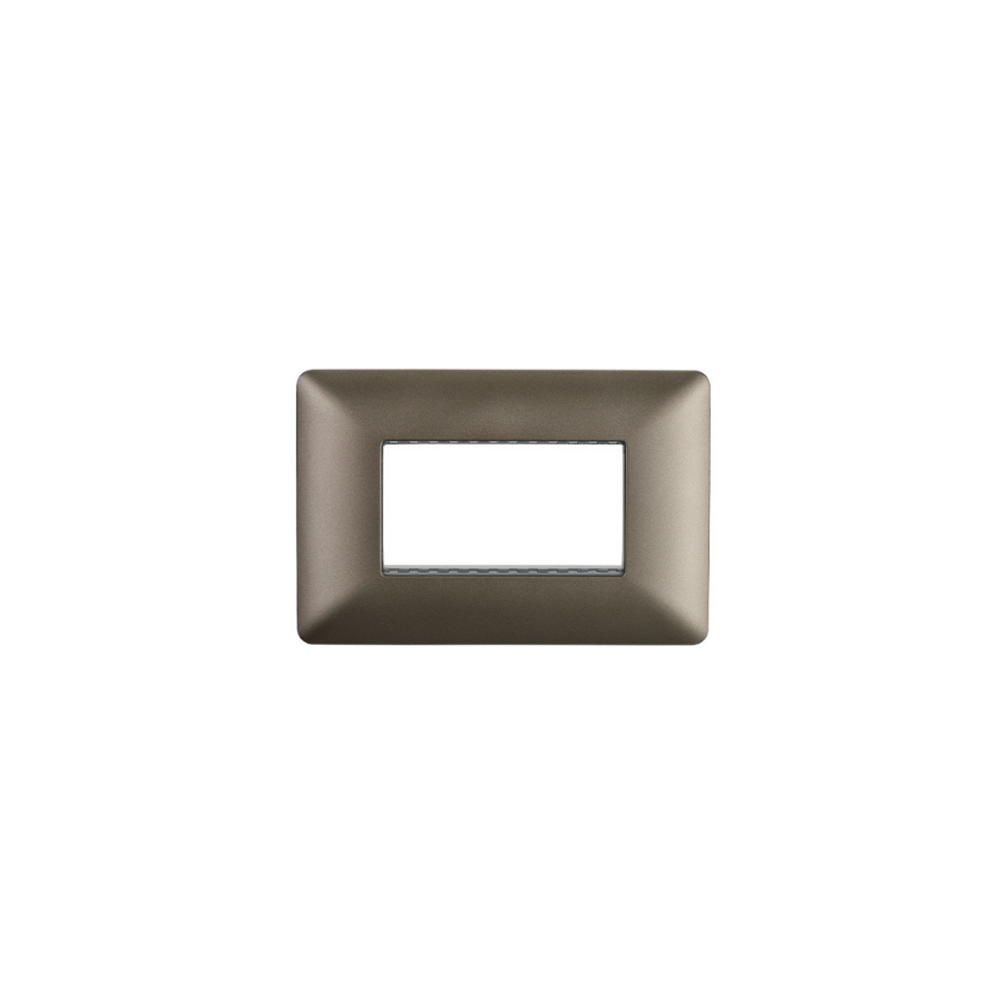 Placa Triple Base Para Modulo Tomacorriente Interruptor Stanford Café-0