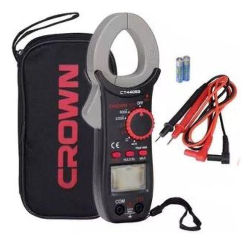 Pinza Amperimetrica Tester Multimetro Tenaza 600v Crown-0