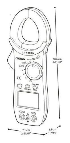 Pinza Amperimetrica Tester Multimetro Tenaza 600v Crown-4