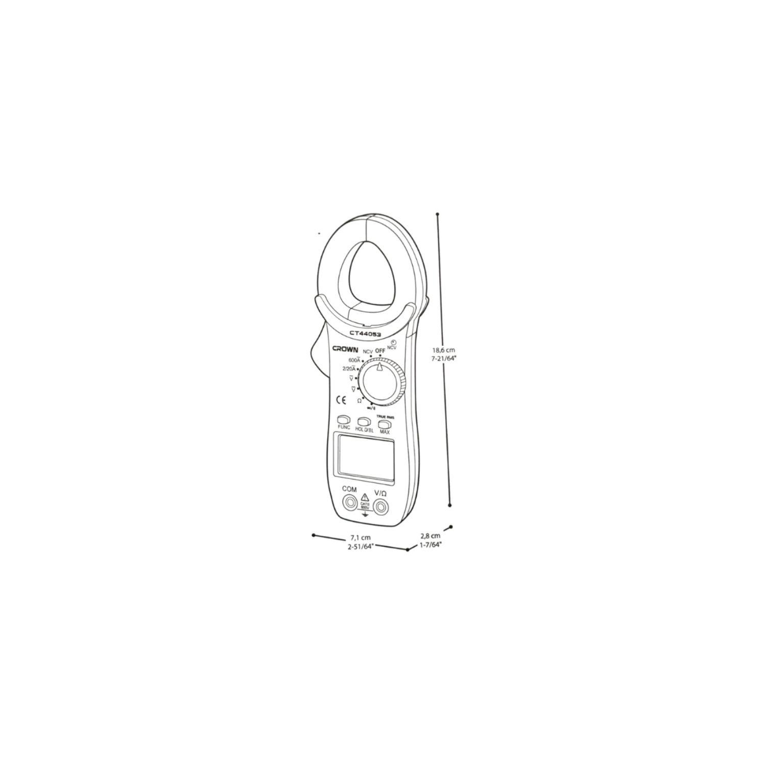 Pinza Amperimetrica Tester Multimetro Tenaza 600v Crown-8