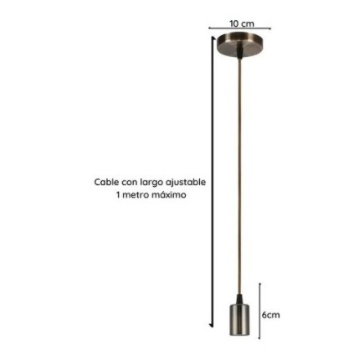Soquete Vintage E27 Bronce-grafito Modelo Lampara Retro Deco-3