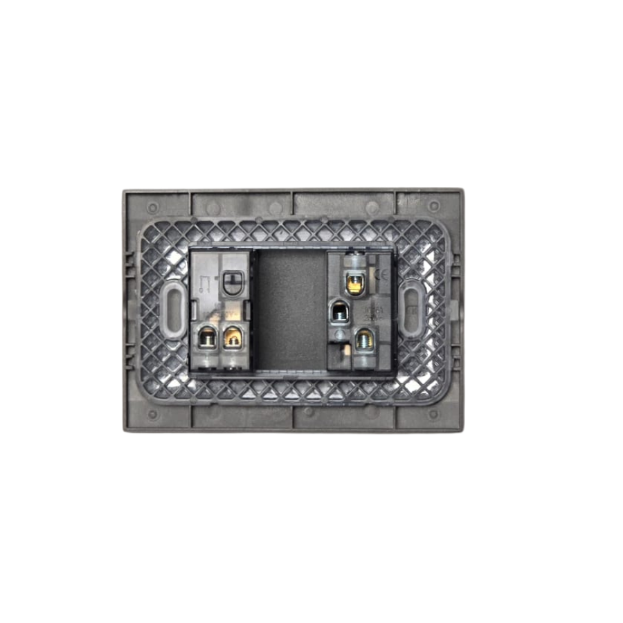 Interruptor 9/12 + Enchufe Tomacorriente Simple Stanford 220v 10a Sec Negro-2