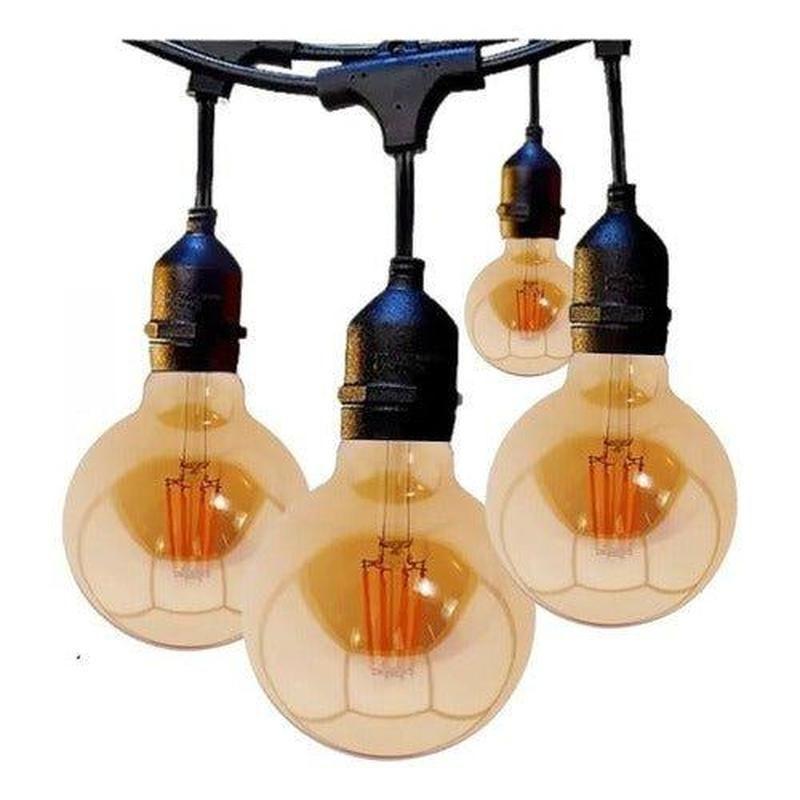 Guirnalda Exterior Ip65 10 Metros Con 10 Ampolleta Led G80 Cálido-0