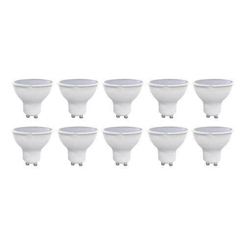 Pack 10 Ampolletas Sec Led Dicroicas Empavonadas Gu10 5w Blanco frío-0