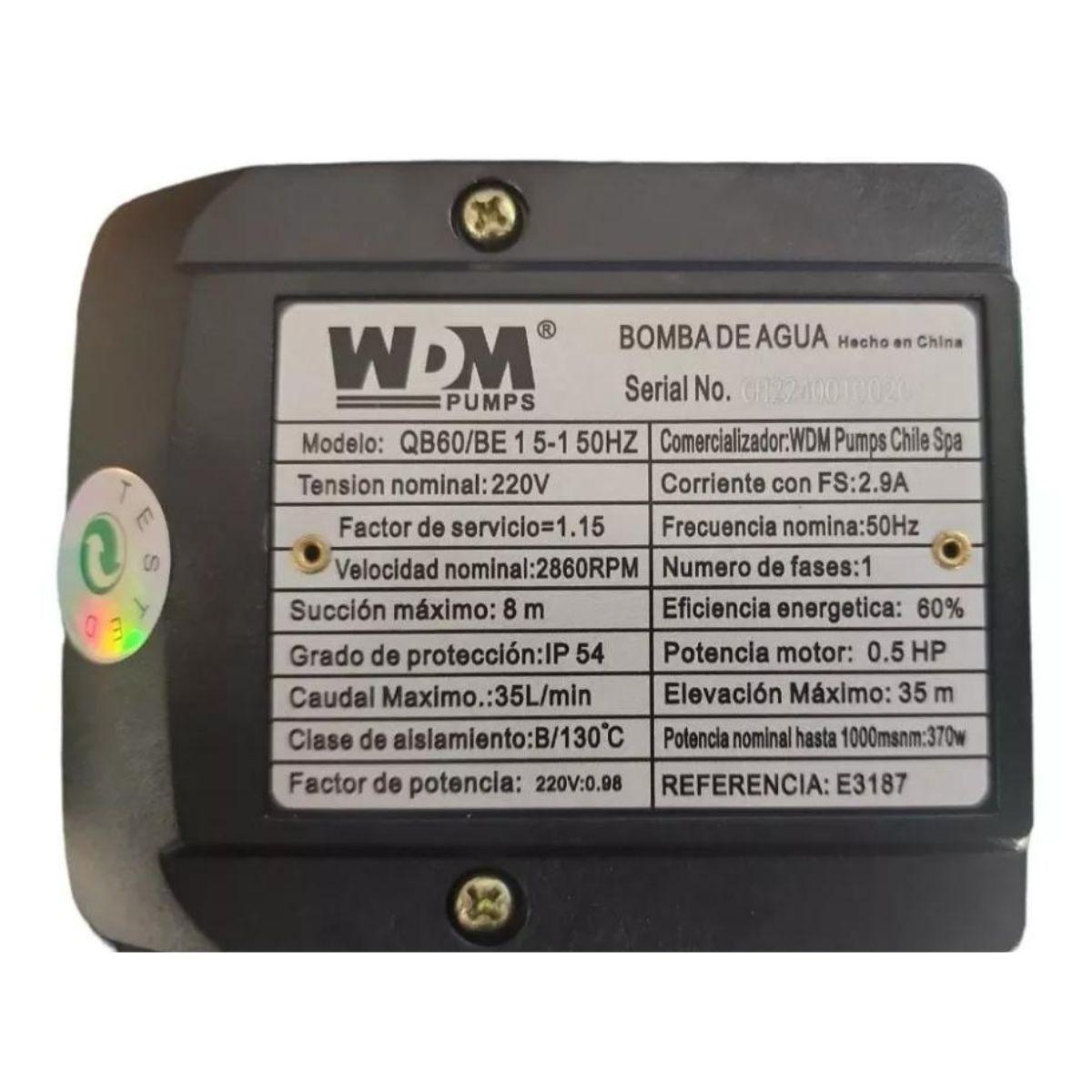 Presurizador Bomba Agua Periférica Centrífuga 0.5hp 220v-3