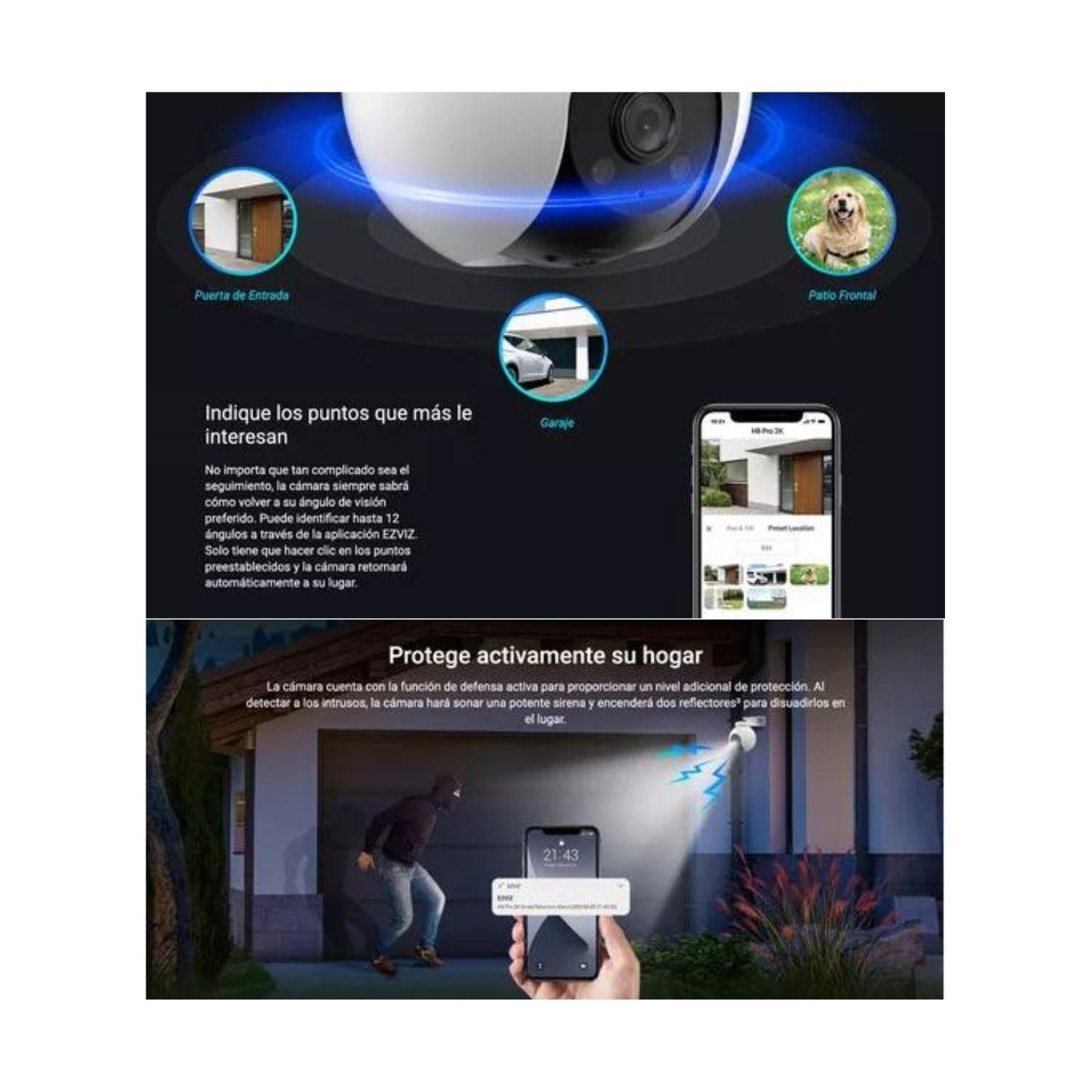 Camara Ip Wifi H8 Pro 2k Luz Y Audio Ezviz Domo 360 Visión-2