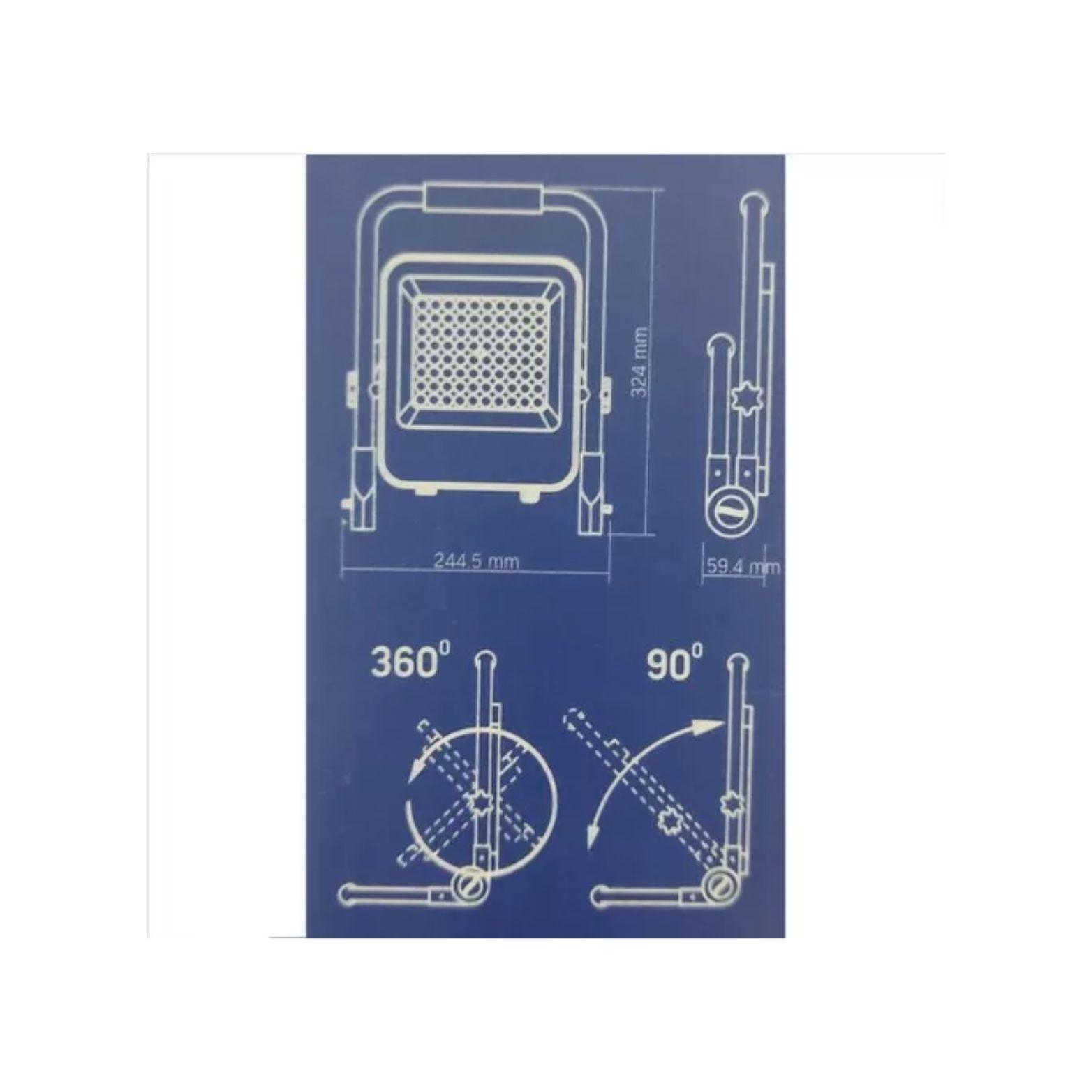 Foco Proyector Led Recargable Portátil 50w Ip65  Baliza-4
