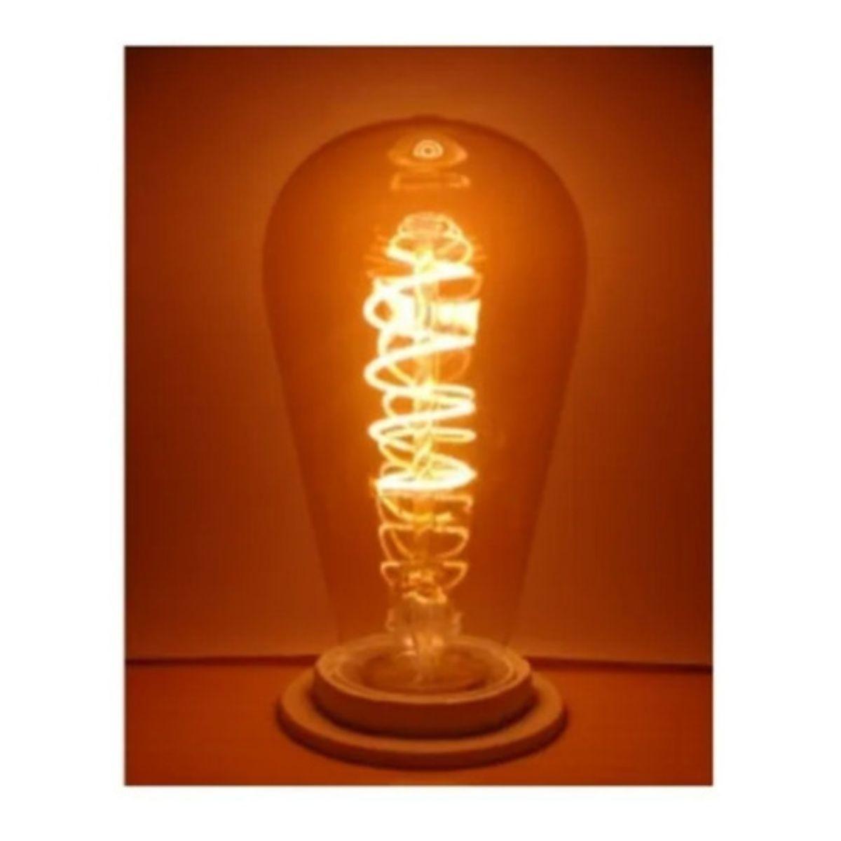 Pack 6 Ampolleta Led Edison Vintage 5w Espiral E27 Ámbar-2