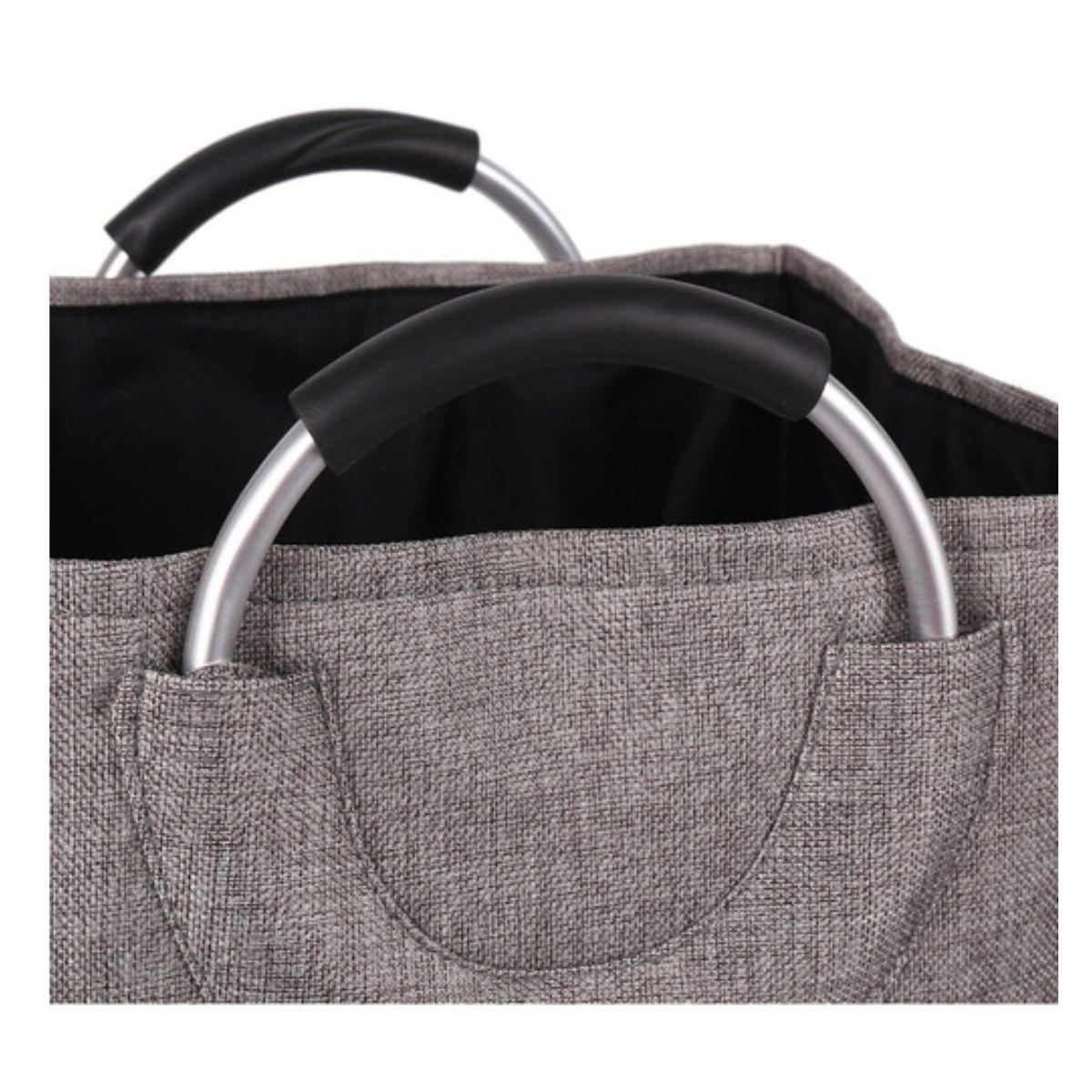 Cesta De Ropa Sucia Plegable Grande Mango De Metal Laundry-3