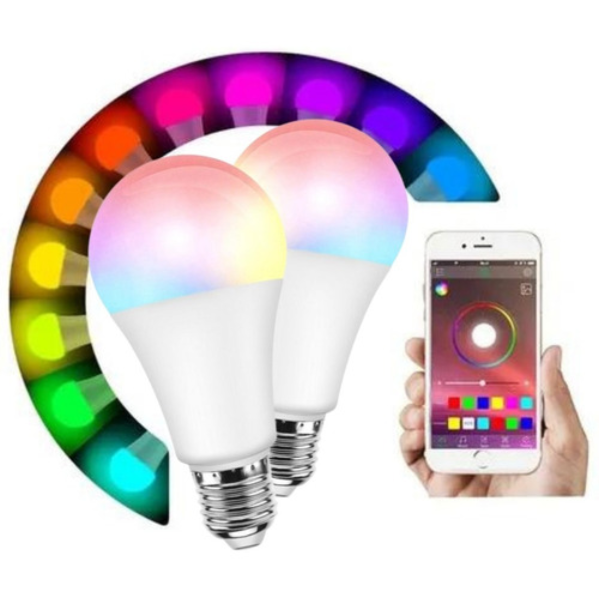 Ampolleta Inteligente Led Wifi Multicolor Smart Bulb Pack 2-0