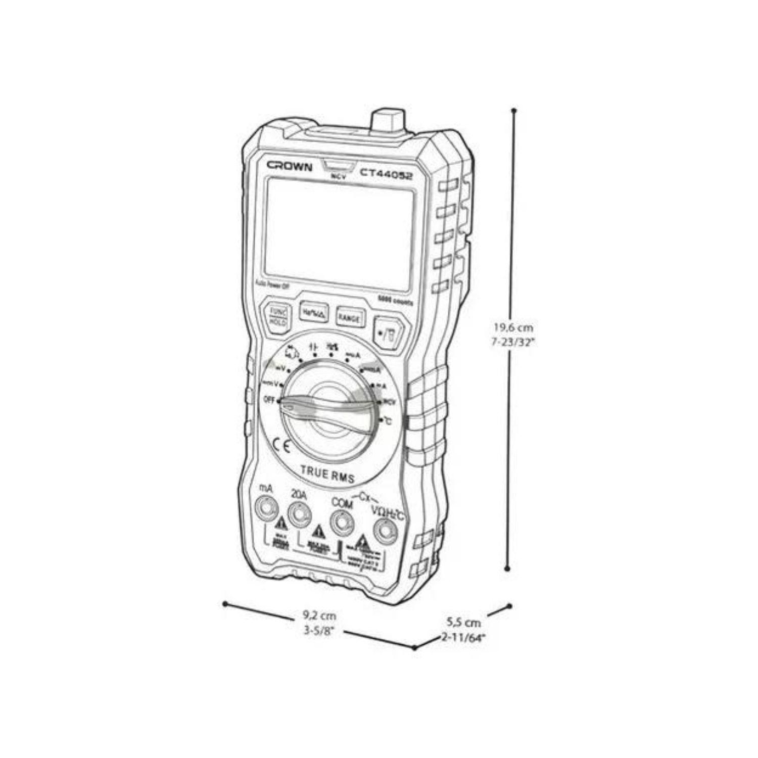 Multimetro Multi Tester Medidor Digital Portatil 750v Crown-7