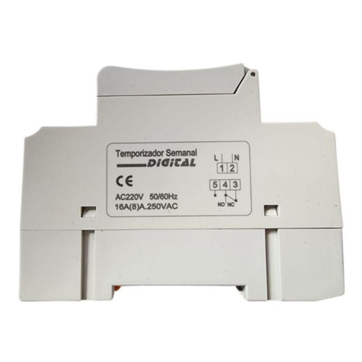 Timer Temporizador Semanal Digital Lcd Programable Riel Din-3