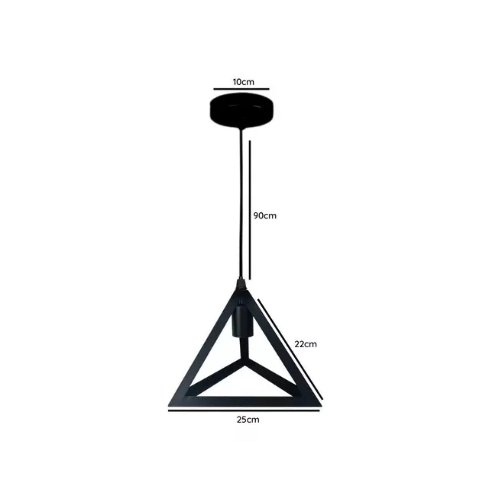 Lampara Colgante De Fierro  Triangulo Industrial  E27-2