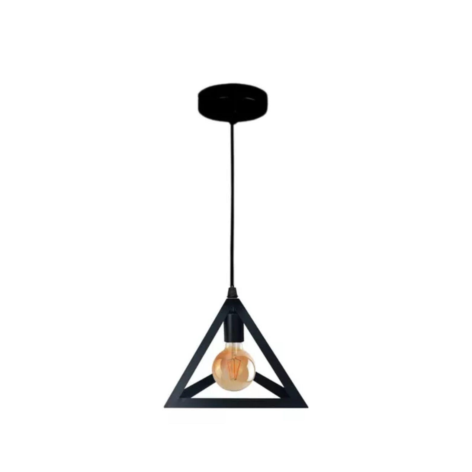 Lampara Colgante De Fierro  Triangulo Industrial  E27-3