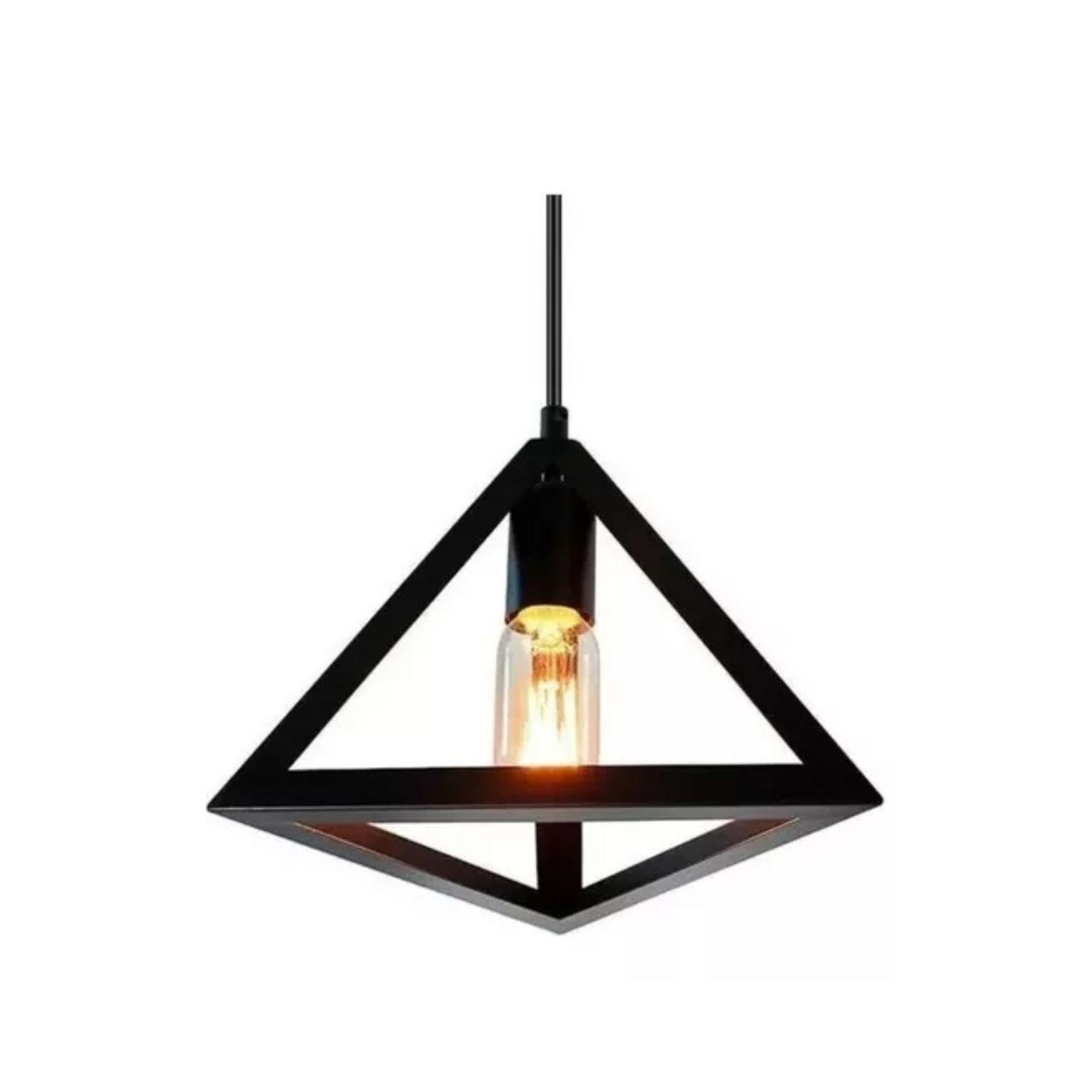 Lampara Colgante De Fierro  Triangulo Industrial  E27-6