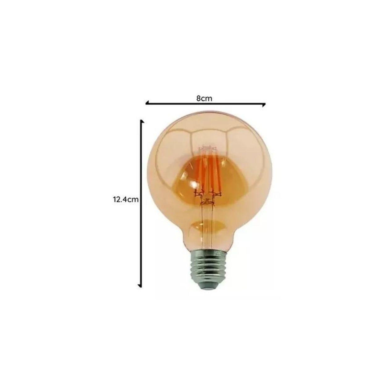 Pack 6 Ampolletas Led G80Globo/Vintage Filamento 4w E27-2
