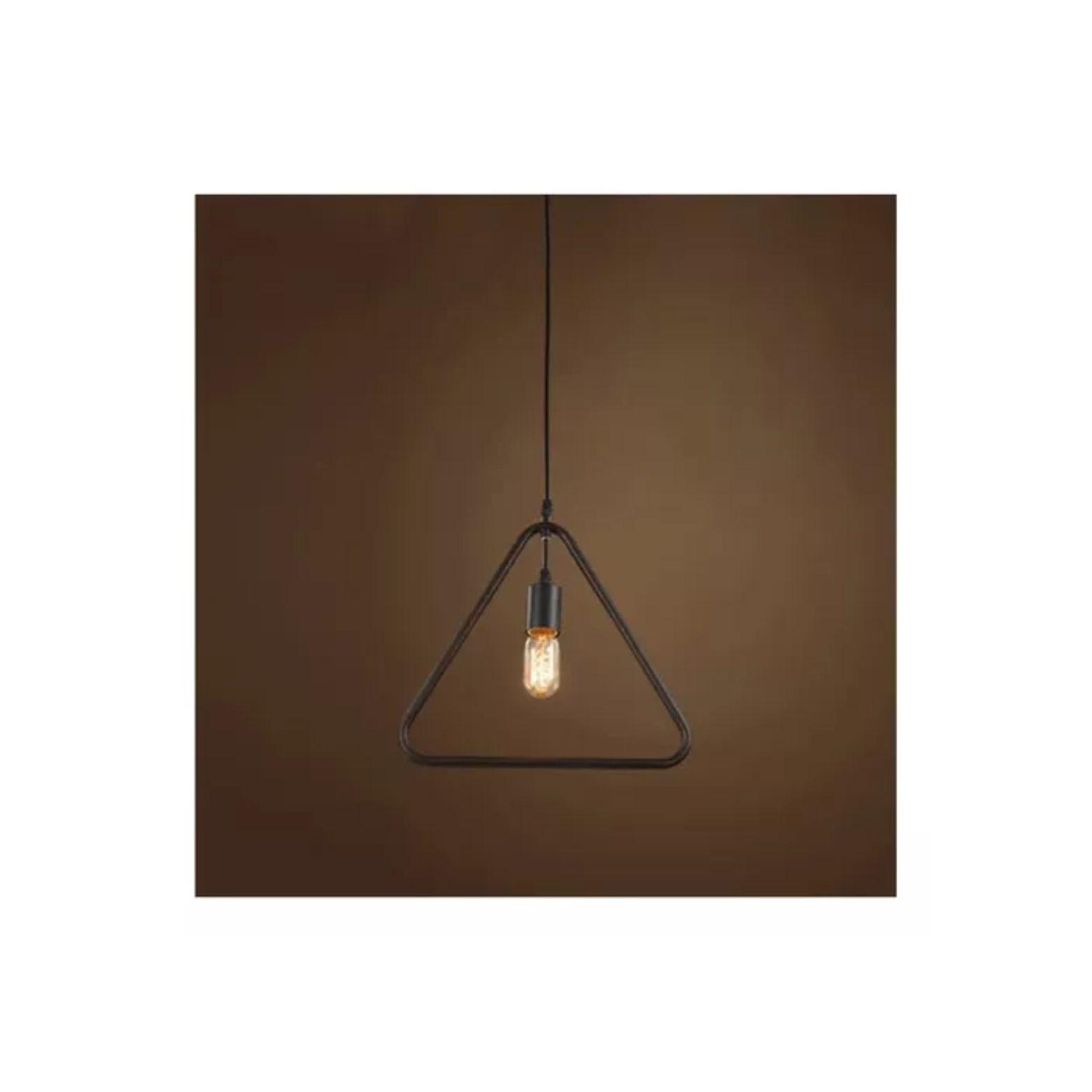 Lampara Colgante De Fierro Triangulo Vintage  E27-3