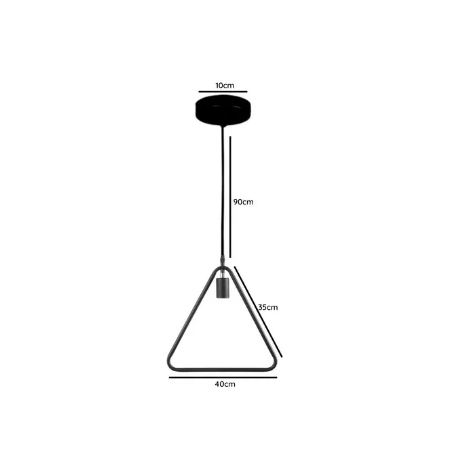 Lampara Colgante De Fierro Triangulo Vintage  E27-5