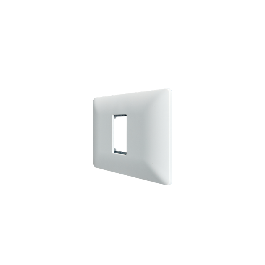 Placa Simple Base Soporte Modulo Tomacorriente Interruptor Stanford Blanco-1