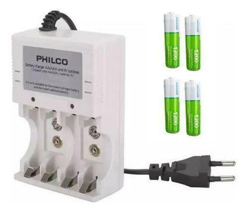 Cargador Con 4 Pilas De Litio Recargables Aaa 1200mah-0