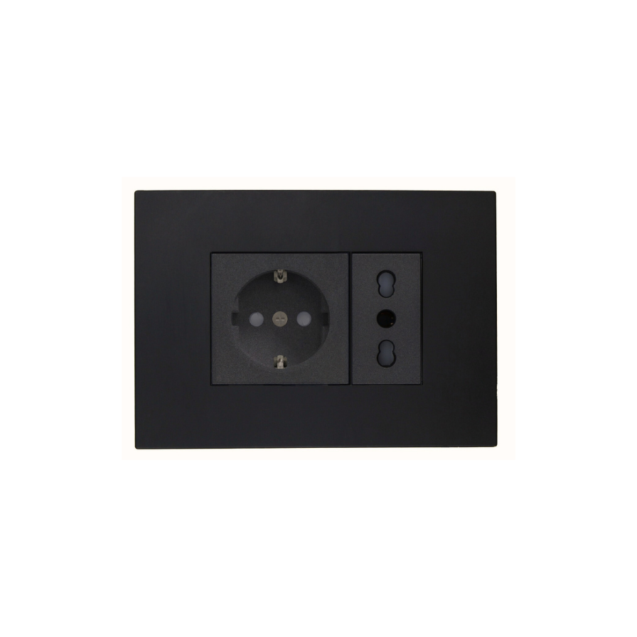 Enchufe Tomacorriente Schuko + Simple Bipaso 10/16a Sec Grafito-0