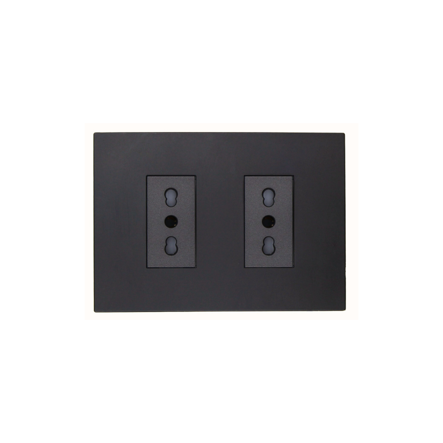 Enchufe Tomacorriente Doble Bipaso Stanford 10/16a 250v Sec Grafito-0