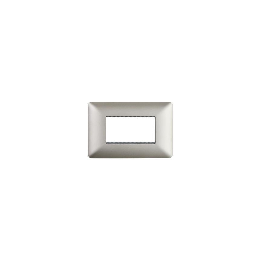 Placa Triple Base Para Modulo Tomacorriente Interruptor Stanford Champagne-0