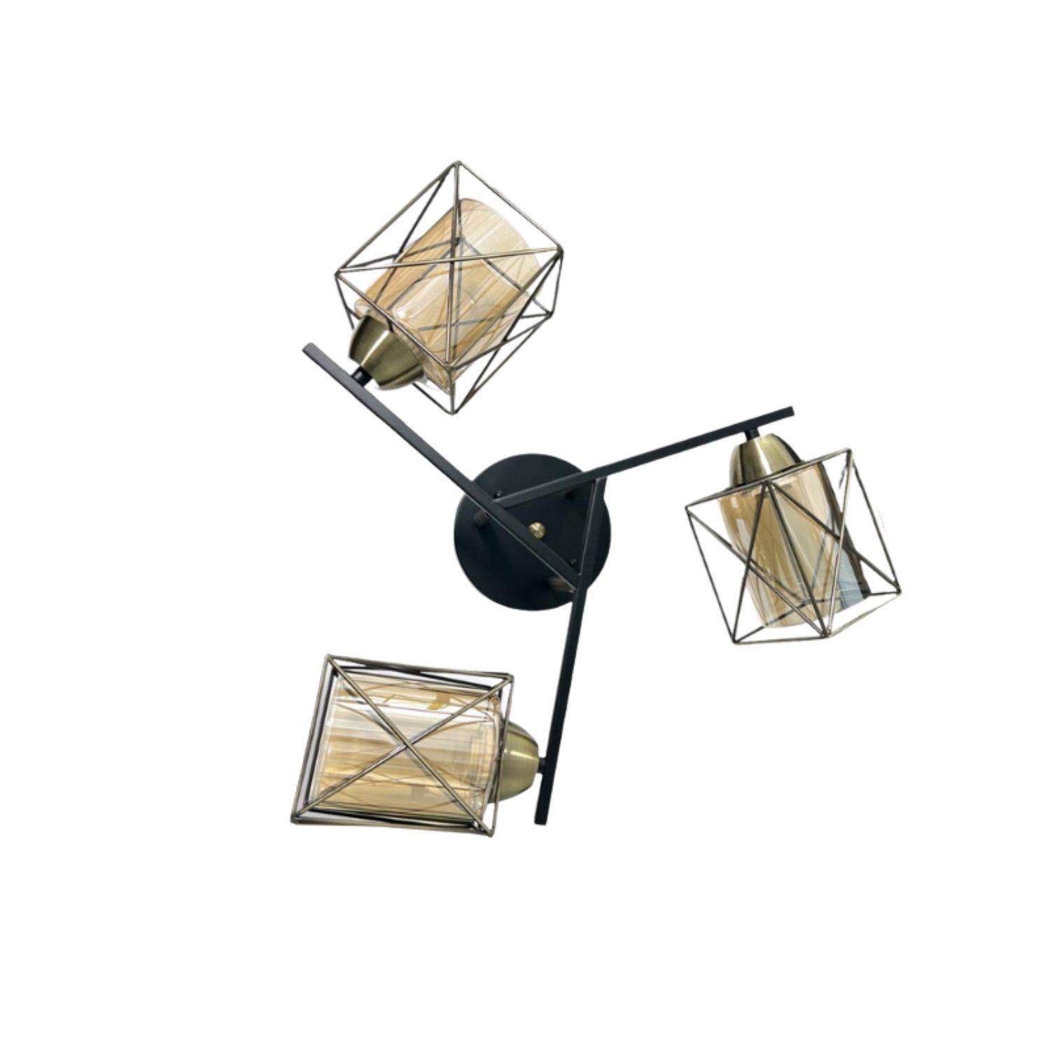 PACK 3 APLIQUE COBRE TRIPLE E27 LED ZIBAL KONNERGIE DEUS-3