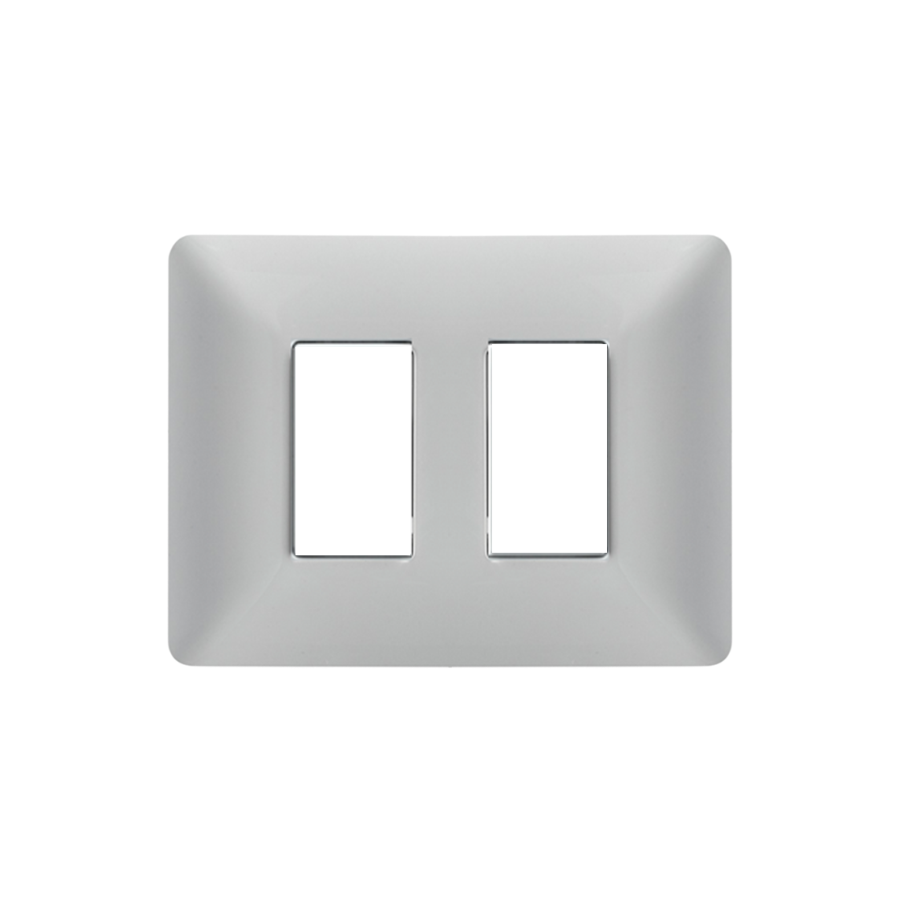 Placa Doble Base Soporte Modulo Tomacorriente Interruptor Stanford Blanco-0