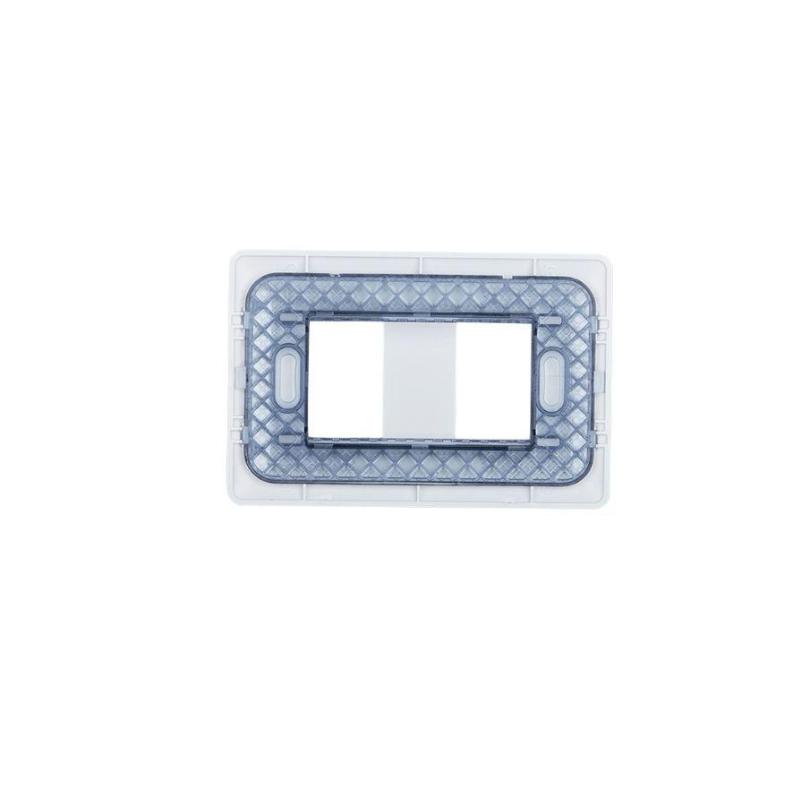 Placa Doble Base Soporte Modulo Tomacorriente Interruptor Stanford Blanco-3