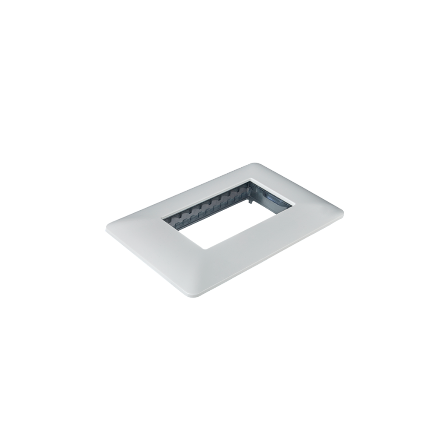 Placa Triple Base Para Modulo Tomacorriente Interruptor Stanford Blanco-1