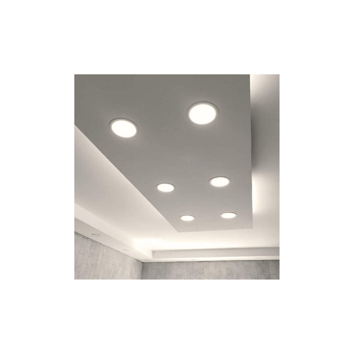 Pack 10 Panel Plafon Led Embutido Redondo 18w Bajo Consumo-1