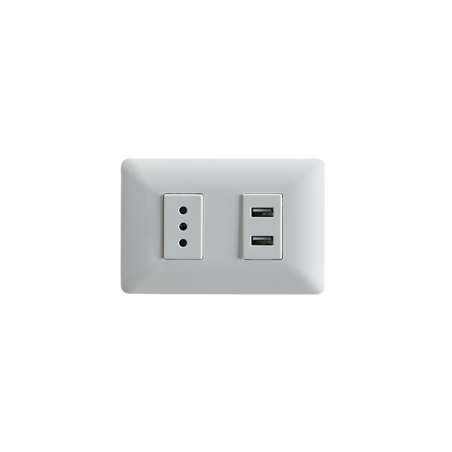 Tomacorriente Simple Con Doble USB Sec 10a 250v Stanford Blanco-0
