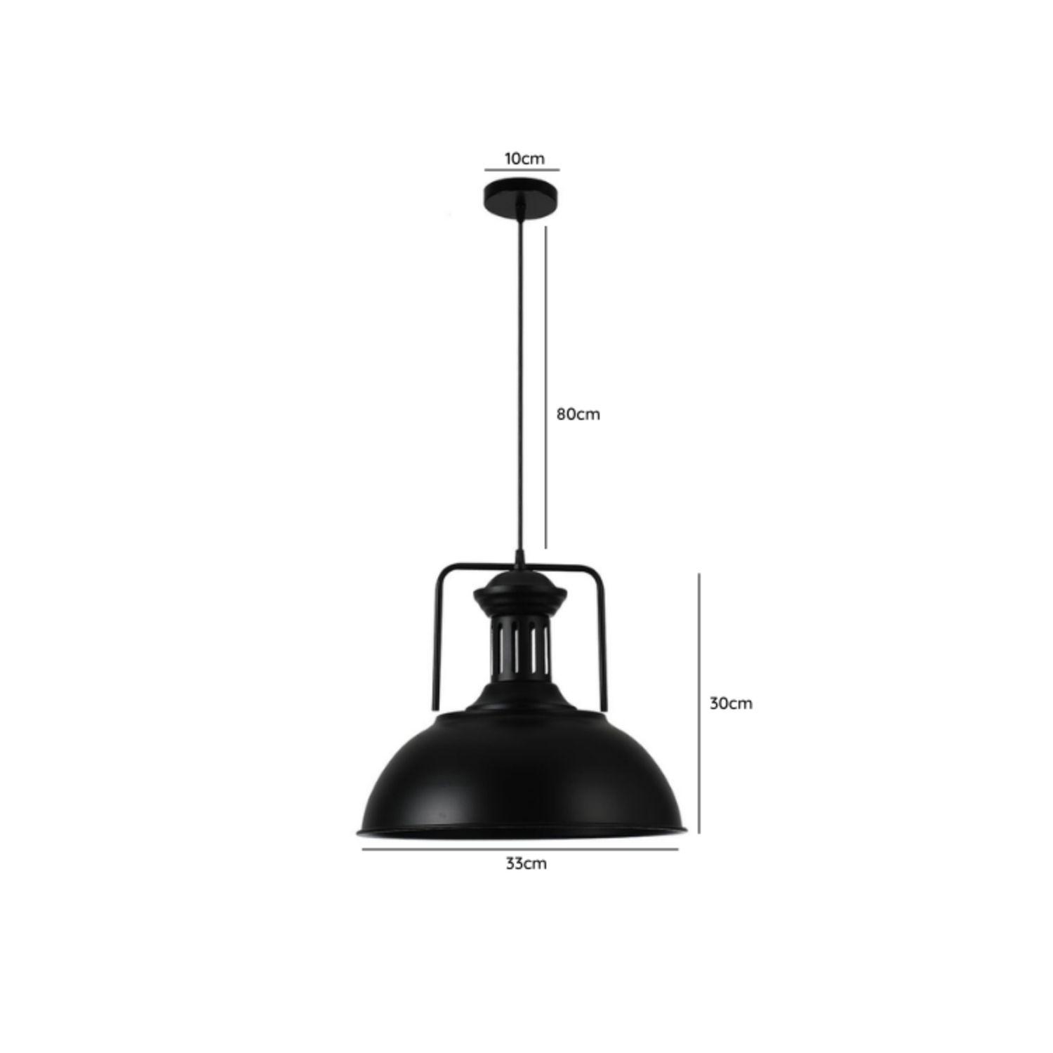Lampara Colgante E27 Vintage Negra Decorativa Con Ampolleta-3