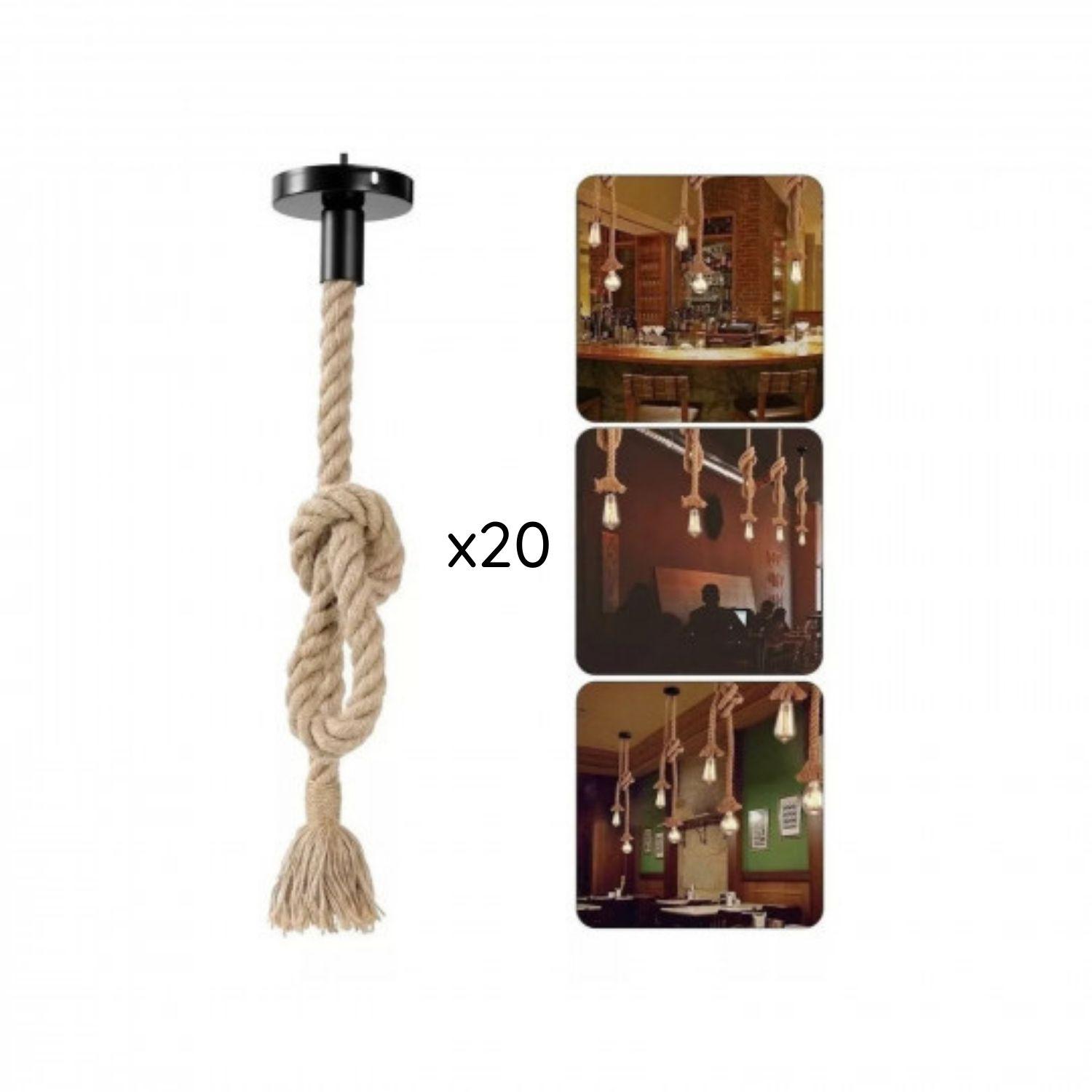 PACK 20 SOQUETE YUTE CAÑAMO PORTA E27 KONNERGIE DEUS-5