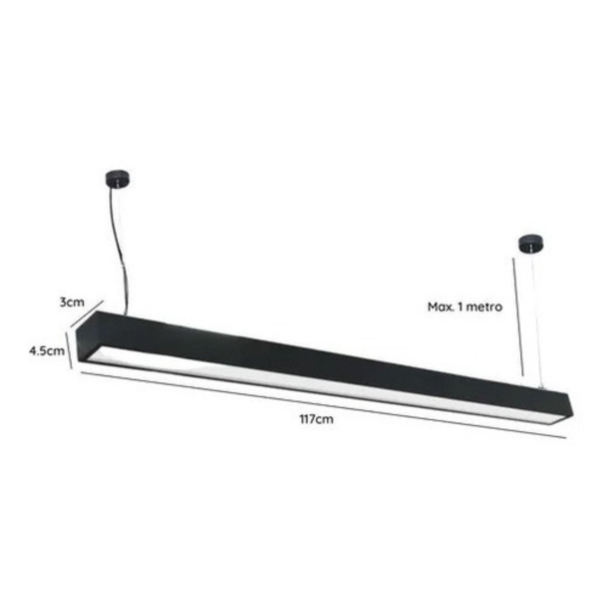 Lampara Led Lineal Colgante Negro 20w Decorativo Empavonado-1