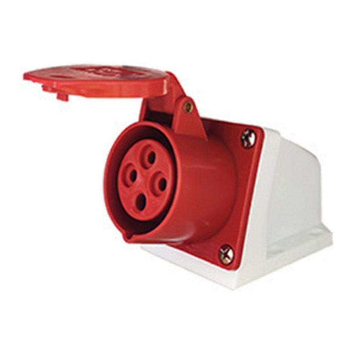 Enchufe Industrial Hembra Sobrepuesta Ip44 32a 380v 3p / t-0