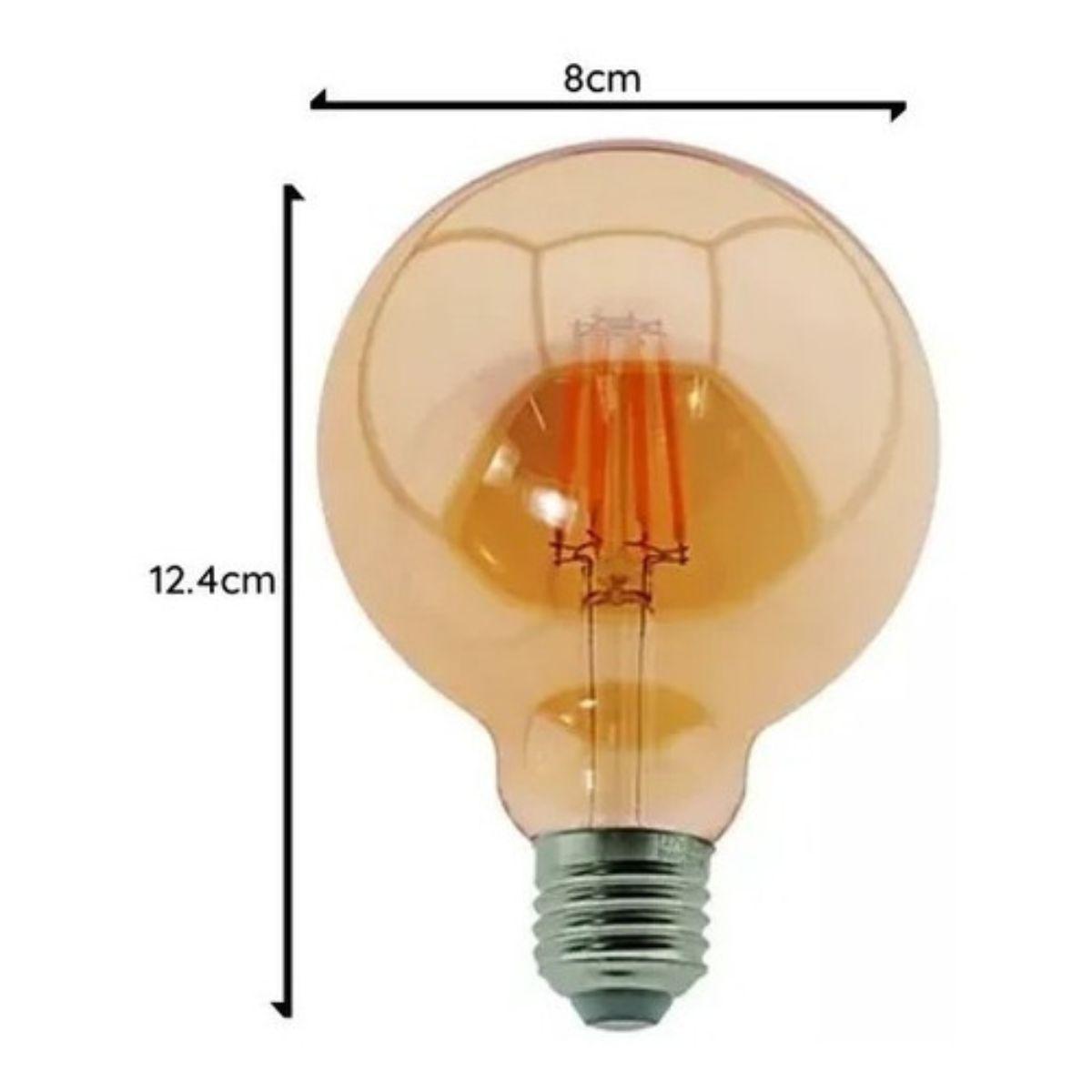 Ampolleta Led G80 Vintage Filamento 8w E27 2700k Ambar-1